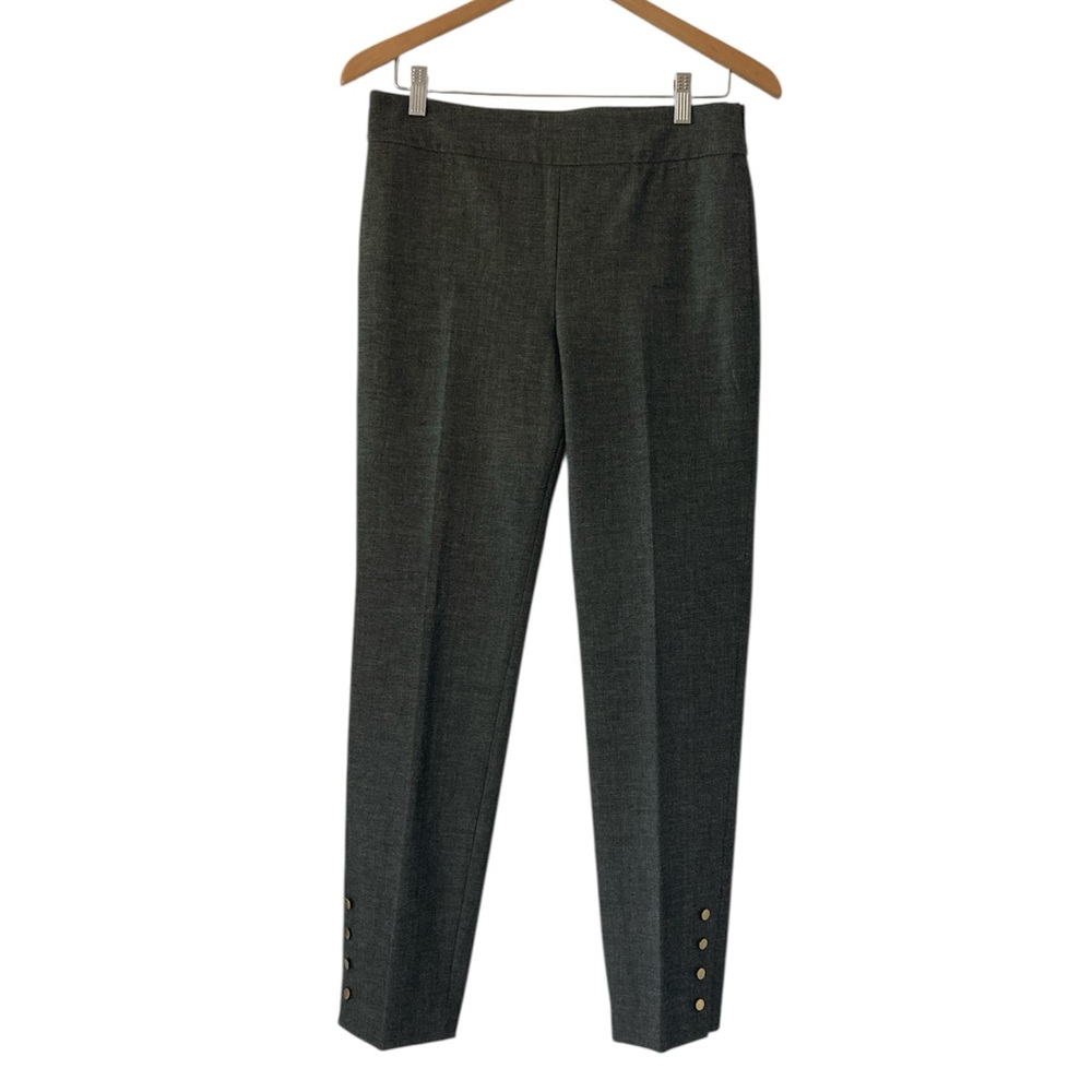 Talbots 6 Dark Gray Ankle Pants with Gold Button Accents